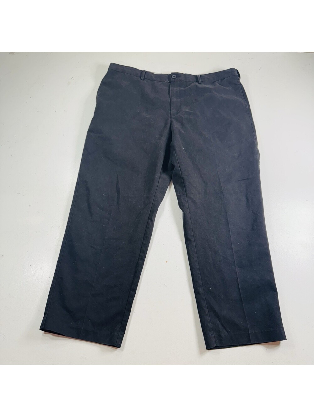 Savane Men’s Pants Size 40x29 Black Flat Front Cotton Stretch